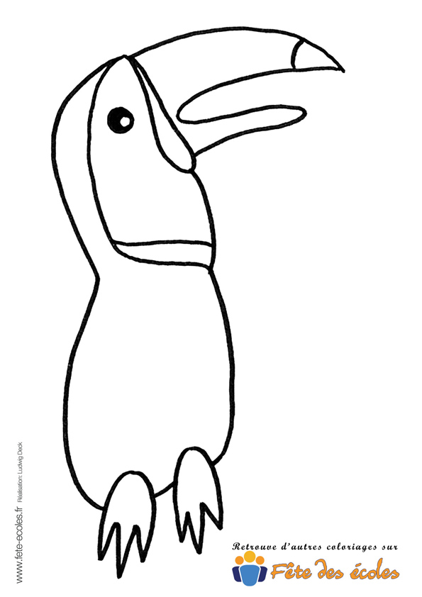Le toucan de Fête des Écoles en coloriage