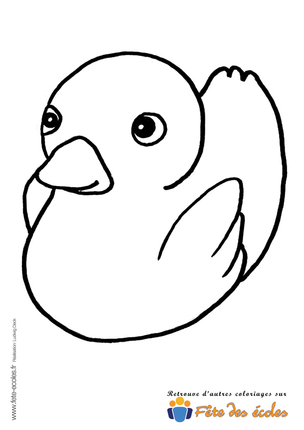 Le canard de Fête des Écoles en coloriage