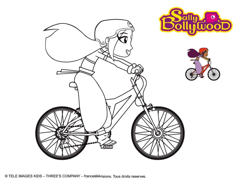 sally fait du vélo
