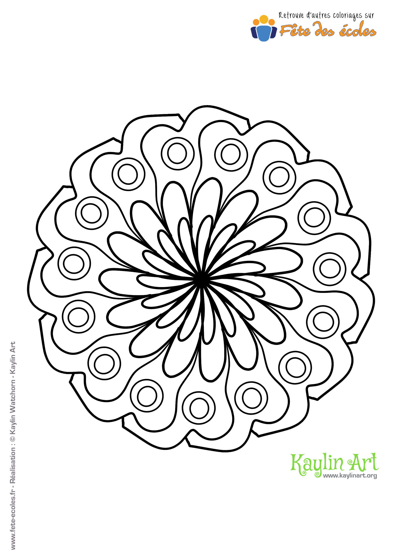 Mandala en forme de fleur de KaylinArt sur Fête des Écoles