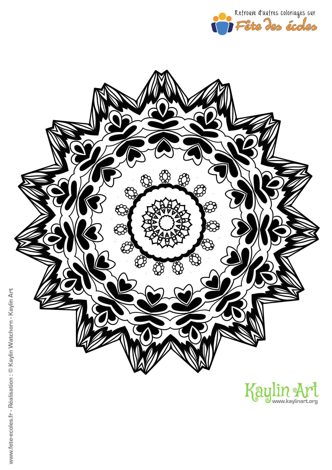 Mandala en forme de flocon par KaylinArt sur Fête des Écoles