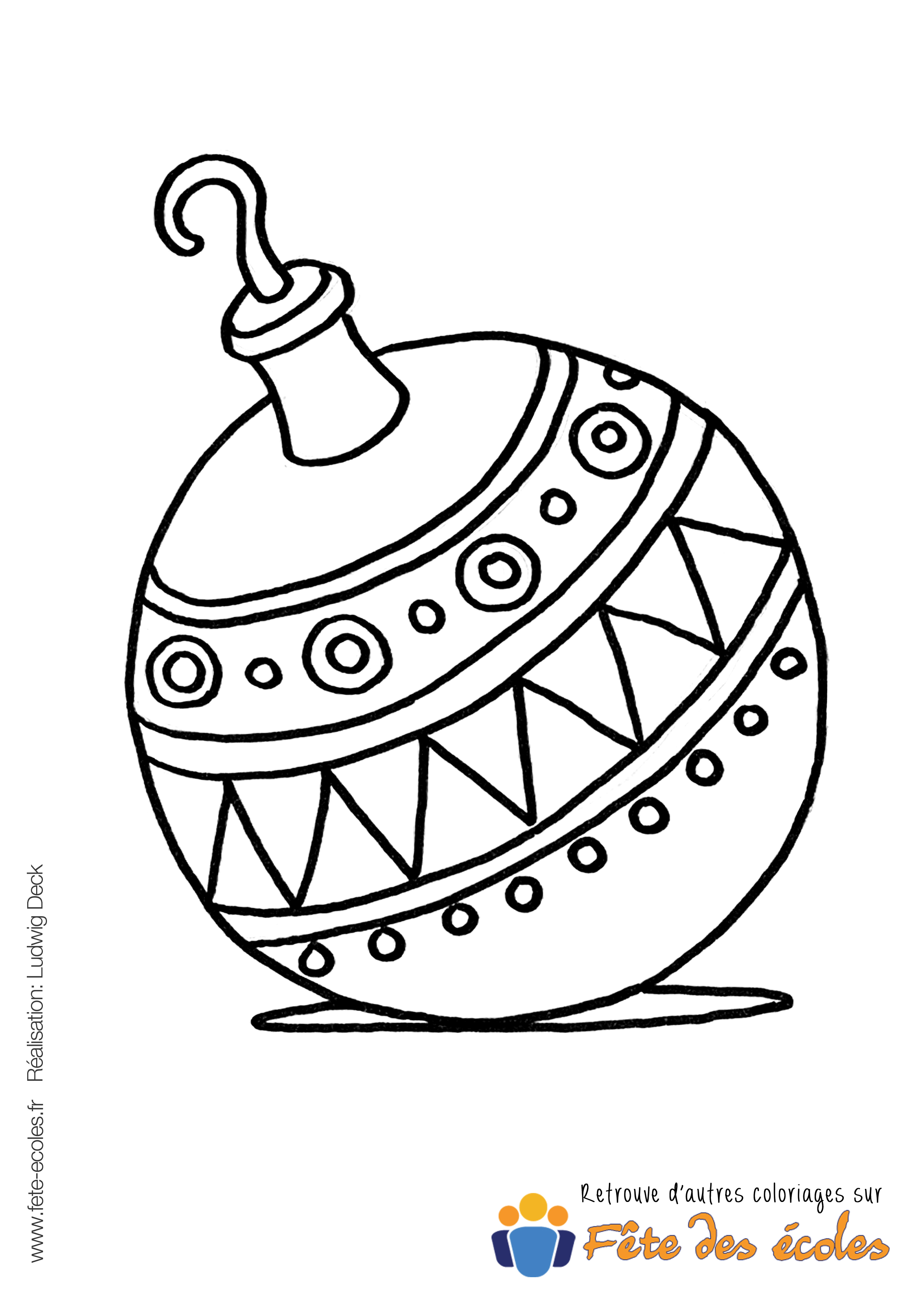 Coloriage d'une boule de sapin de Noël