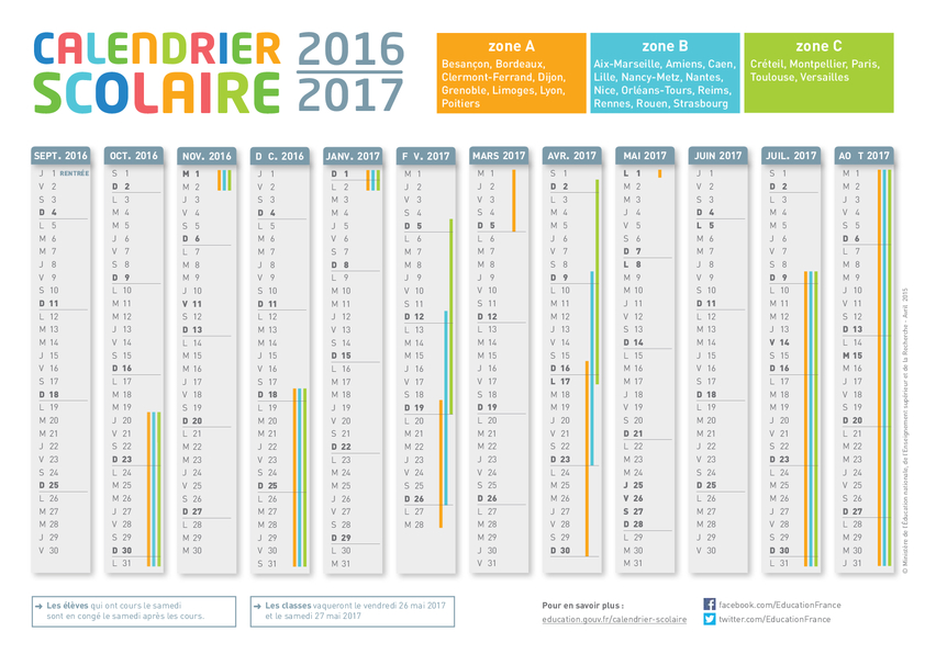 calendrier scolaire 2016 2017 page0