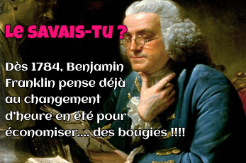 LE SAVAIS-TU ? : Changement d'heure et Benjamin Franklin